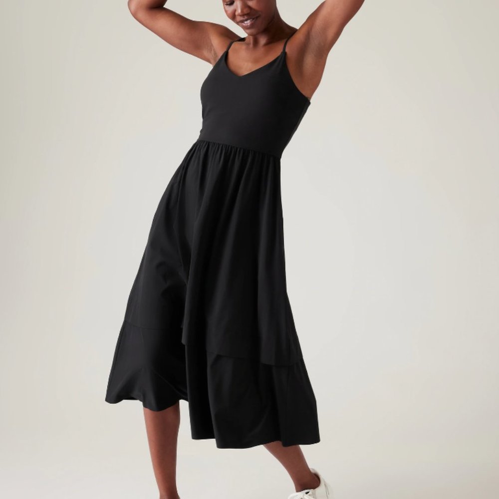 Athleta Elation V-Neck Hybrid Dress, Black XSP